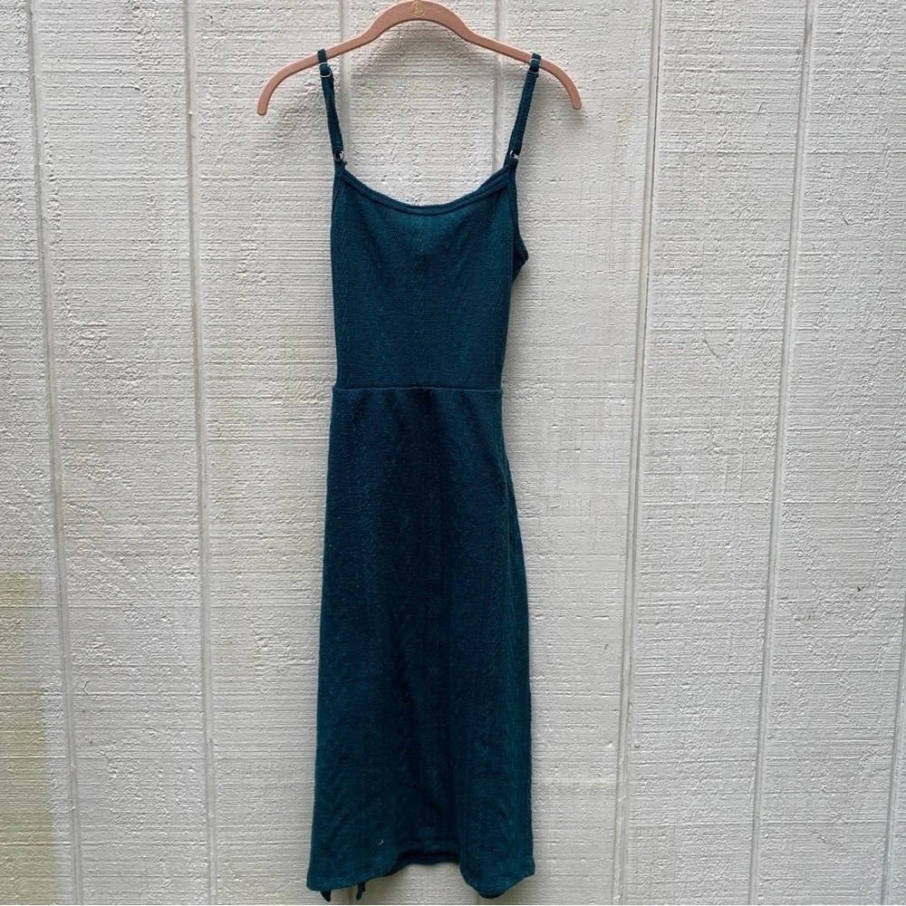 Luna Chix Forest Green Cable Knit Sleeveless Sweater Dress Size Medium